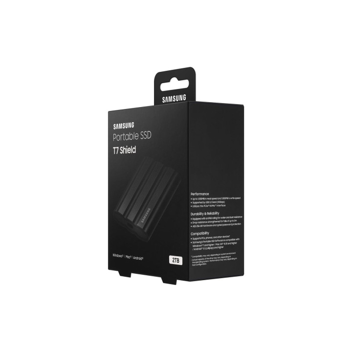 SAMSUNG SSD ESTERNO T7 SHIELD 2TB USB-C BLACK